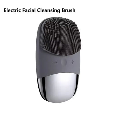 Electric Facial Cleansing Brush Silicone IPX7 Waterproof Facial Cleansing Brush Face Exfoliato Vibration Massager Deep Cleansing