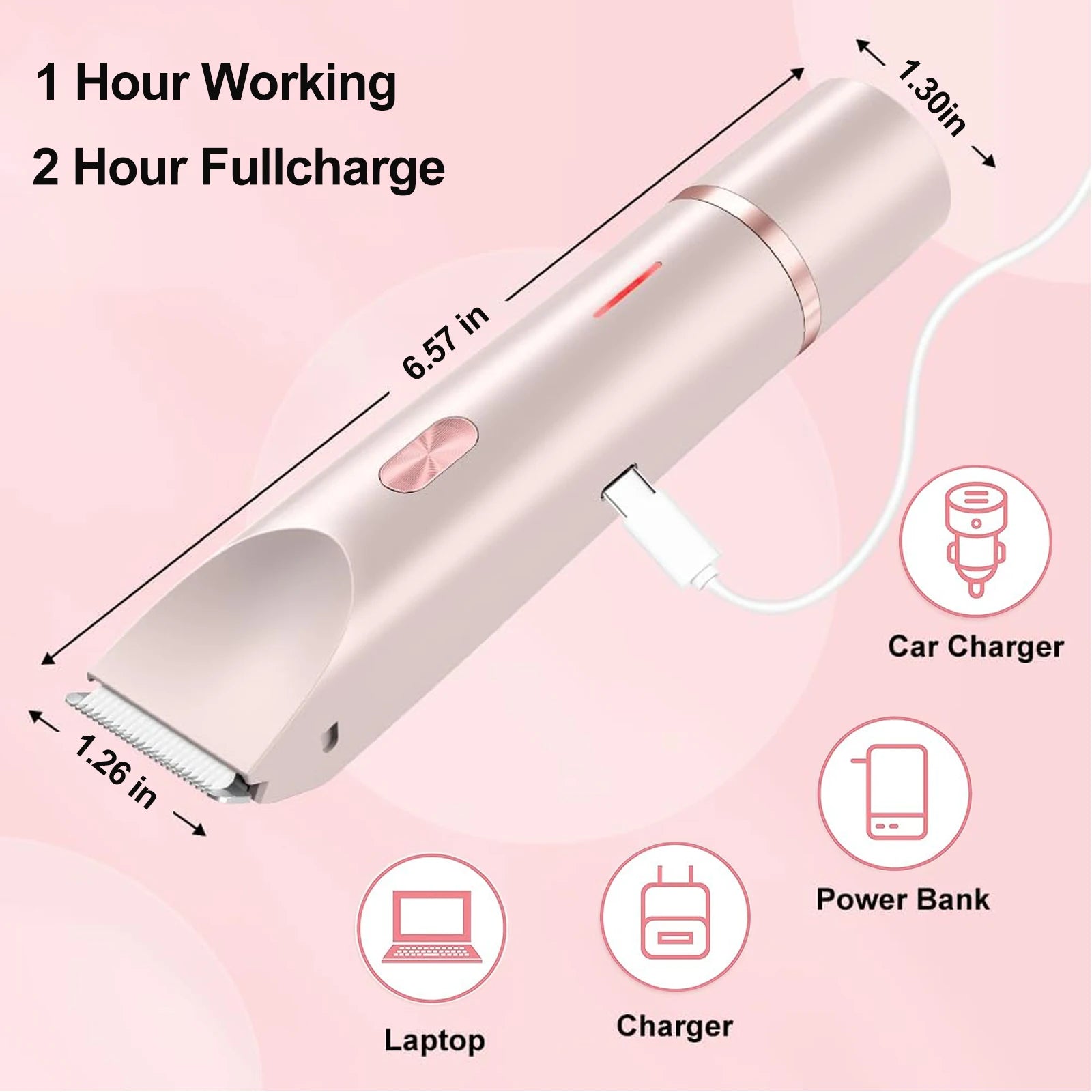 Rechargeable Dual-Head Shaver, 2-In-1 Multi-Function Hair Remover, 500 Mah Battery for Underarms, Legs, Bikini