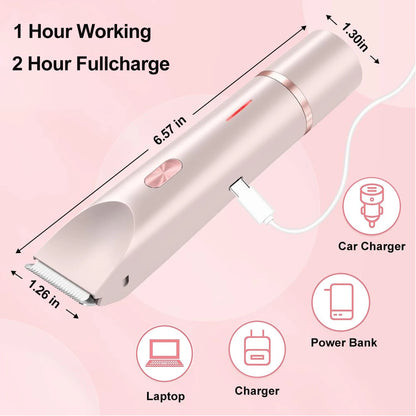 Rechargeable Dual-Head Shaver, 2-In-1 Multi-Function Hair Remover, 500 Mah Battery for Underarms, Legs, Bikini